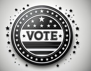 vote sticker american black and white round sticker usa elections
