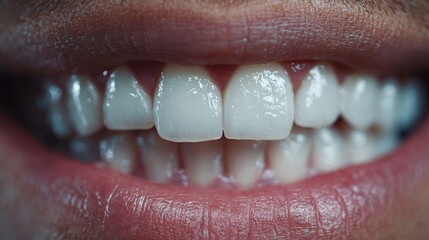 Obraz premium Close-Up of a Smiling Mouth with Healthy White Teeth