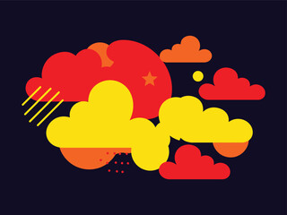 Abstract Colorful Cloud Formation in Vibrant Hues