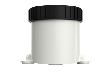 Brake Master Cylinder Fluid Reservoir Tank with Black Cap - PNG Transparent HD Image for Auto Repair & Service. High-Definition Stock Photo: White Container Isolated on Clear Background
