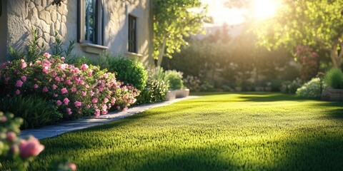 Obraz premium Sunny Backyard Oasis