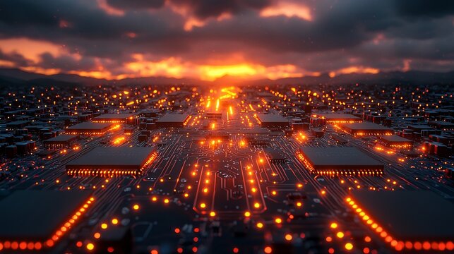 Parallel vs series circuit boards lighting up LEDs Series Parallel Circuits educational comparison art glowing circuit paths digital render