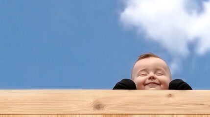 Happy baby sky view.