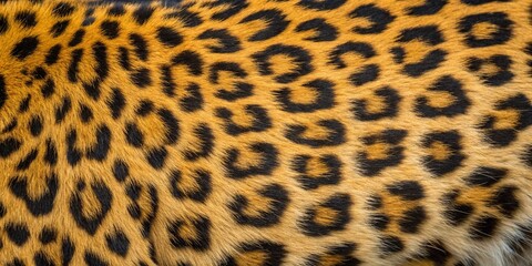 Detailed close up of leopard fur demonstrating unique natural patterns and textures