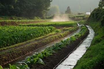 Irrigation System in a Vegetable Field