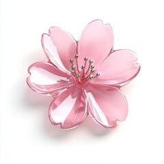 Naklejka premium Pink, translucent cherry blossom brooch