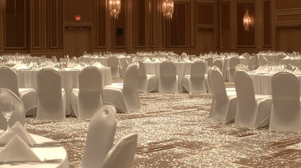Elegant Ballroom with Wedding Reception.