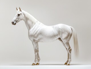 Fototapeta premium Elegant white horse, standing still