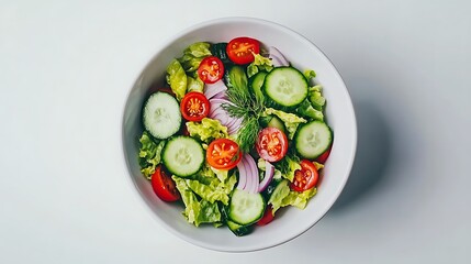 Fresh Garden Salad with Tomatoes, Cucumbers, and Lettuce
