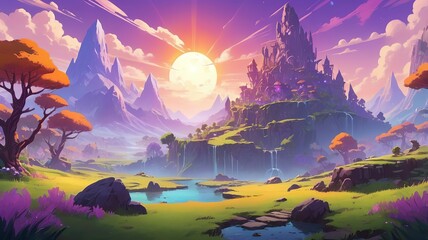 sunset in the mountains