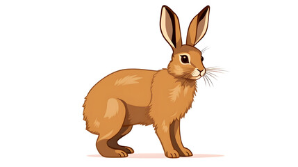 Obraz premium Cute Happy Rabbit Silhouette in Color, Wild Animal Illustration for Designs