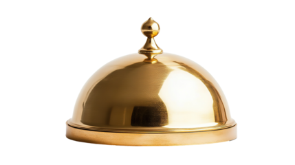 Shiny Golden Cloche Isolated on PNG Transparent Background
