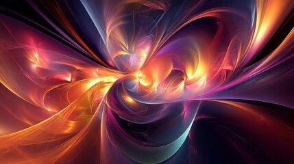 Vibrant swirling fractal art abstract background design