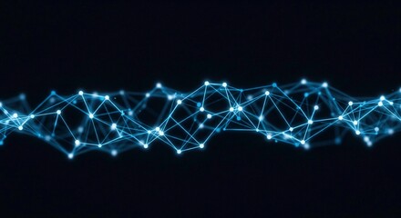 Obraz premium Abstract Interconnected Glowing Neural Network Nodes | AI & Artificial Intelligence Concept Background