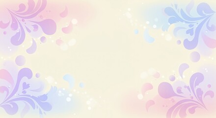 Soft pastel floral design with abstract shapes and gentle colors