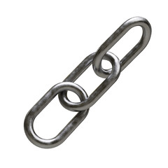 Obraz premium metallic silver chain link on transparent background