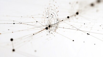 Minimalist digital chart showing multiverse energy flow abstract data arcs white background