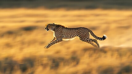 Cheetah running in savanna