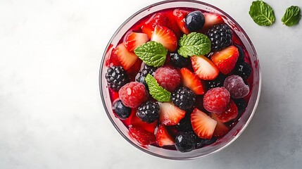 Assorted Berries in a Glass Bowl