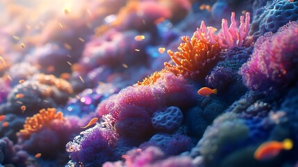 Colorful coral reef scene
