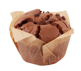 Cupcakes in paper cups cut out isolated transparent background