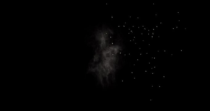 smoke explosion effect on black background
