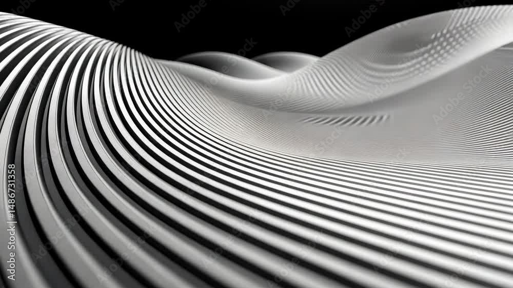 Canvas Prints abstract monochromatic waveform: a study in grey