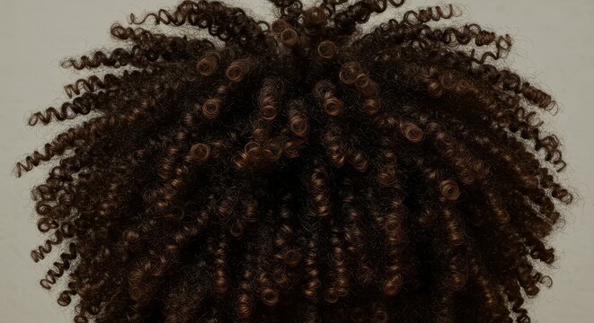 Intricate patterns of tightly coiled natural hair create mesmerizing texture