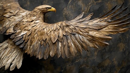 Detailed eagle sculpture wings