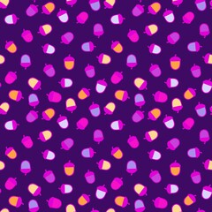 Autumn leaves seamless acorn pattern for wrapping paper and fabrics