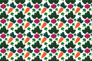 Carrot and beetroot vegetable pattern, for backgrounds and textures.