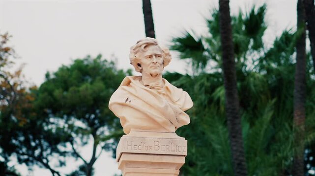 Monte Carlo, Monaco Memorial bust of the French composer and conductor Hector Berlioz in the park