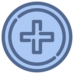 Obraz premium Plus Blue Icon