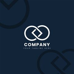 Simple Minimalist Chain Logo Design for Modern Business Branding on Dark Background
