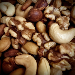 Mixed Nuts & Walnuts: Organic Protein-Rich Healthy Snacks and Vegan Diet Staple - Nutty Texture, Nutrient-Dense Focus for Mindful Eating