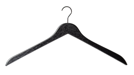 Black Clothes Hanger Isolated on PNG Transparent Background
