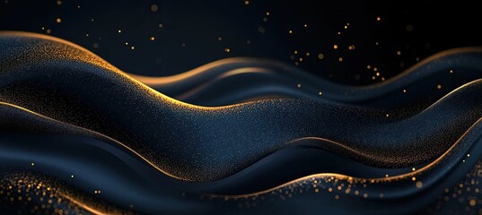 Luxurious Dark Waves with Golden Accents