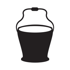 Black Silhouette Bucket with Handle Illustration