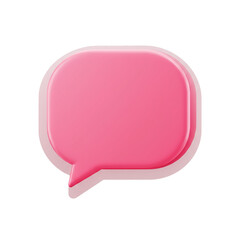 3d rendered pink speech bubble graphic element