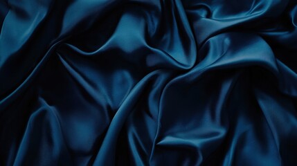 Obraz premium Elegant draped blue fabric texture luxurious smooth silk background