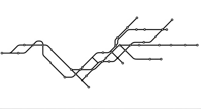 Abstract Subway Map: Minimalist Line Art