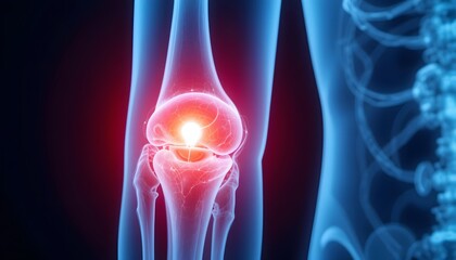 Knee Joint Pain: Medical Illustration of Inflammation