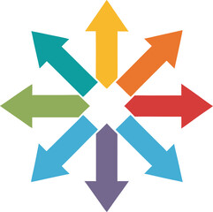 red and yellow arrows