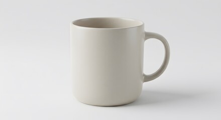 Minimalist Ceramic Mug on White Background