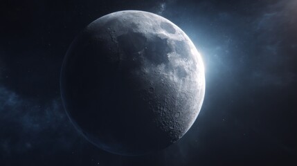 Obraz premium Stunning View of the Moon Against a Cosmic Background