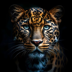 Fototapeta premium A leopard is staring at the camera