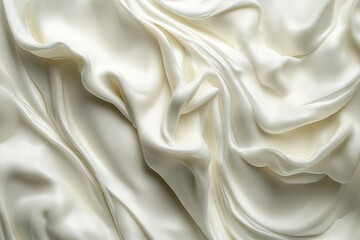 Fototapeta premium Flowing white silk fabric with dynamic folds