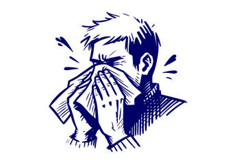 Cold and Flu hand drawn vector illustration