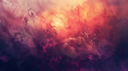 Fototapeta premium Abstract Cosmic Nebula Background With Orange Purple and Pink Hues and Glowing Stars