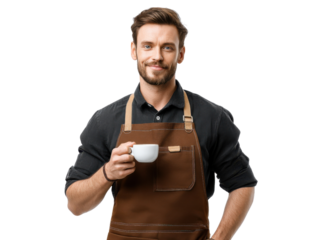 young man holding a blank card